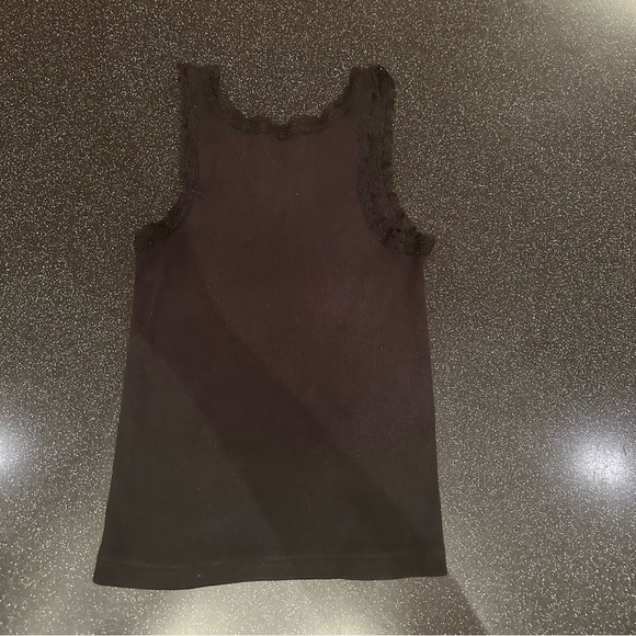 Brandy Melville Black Lace Trim Tank in cotton - Picture 3 of 3